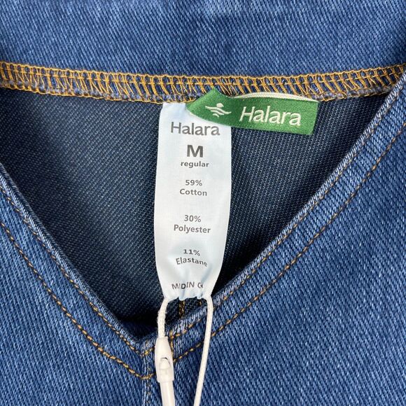 Halara Women’s Flex Denim Overalls Jumpsuit Size Medium Blue Washed Stretch NWT - Picture 9 of 10